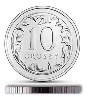 10 gr groszy 2010 MENNICZE st. 1 odmiana B - otok