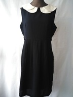 Sukienka czarna z jasnym kołnierzykiem bebe -38