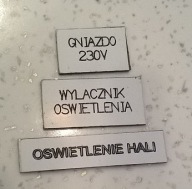 Tabliczka opisowa grawer WYŁĄCZNIK OŚWIETLENIA