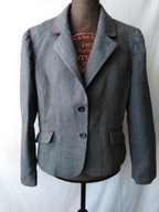 Żakiet szary,krótki w drobną krateczkę - 40