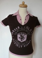 Brązowy T-shirt sportowy bluzka, r. S/M