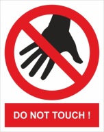 Naklejka PIKTOGRAM BHP, do not touch