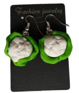 KOLCZYKI Z MODELINY KALAFIOR WARZYWA POLYMER CLAY