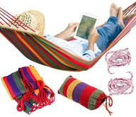 Hamak jednoosobowy 190x80cm z drążkiem 40 cm