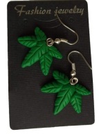 KOLCZYKI MODELINY GANJA MARIHUANA ZIOŁO MARYCHA