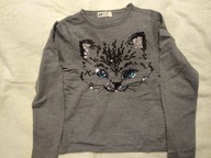 H&M sweterek szary z cekinami 122/128