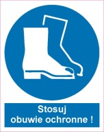 Naklejka PIKTOGRAM BHP, stosuj obuwie ochronne