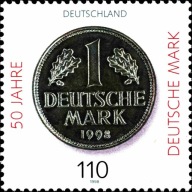 Niemcy 1998 Znaczek 1996 ** moneta marka pieniądze