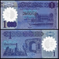 ~ Libia 1 Dinar P-New 2019 POLIMER UNC 8-rocznica