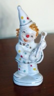 Klaun z mandoliną, figura porcelanowa ładna ! 12 cm