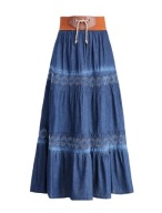 BOHO ETNO FOLKOWA HAFTOWANA SPÓDNICA jeansowa jean