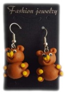 KOLCZYKI Z MODELINY FIMO MIŚ MISIE NA PREZENT NOWE