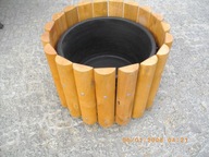 Donica ogrodowa DO2 65 i 90 lit met.-drew półwałek