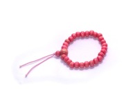 MALA buddyjska bransoletka gumka drewno różowy