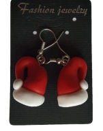 KOLCZYKI Z MODELINY FIMO CZAPKA MIKOŁAJA NA ŚWIĘTA