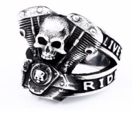 V Twin C Sygnet Skull Biker Silnik Moto Rock