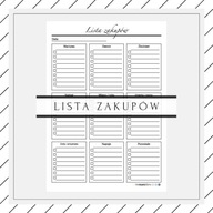 planer lista zakupów do wydruku PDF planner