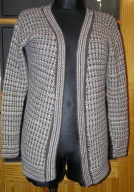 BEŻOWY SWETER ze ZŁOTĄ NITKĄ PURA MODA 38