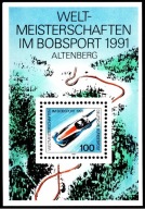 Niemcy 1991 Znaczki Blok 23 ** sport bobsleje