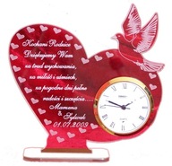 PODZIĘKOWANIA DLA RODZICÓW GRAWEROWANE Z ZEGAREM