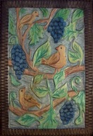 PTASZKI _ płaskorzeźba ludowa _ RĘKODZIEŁO