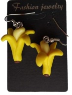 KOLCZYKI Z MODELINY BANAN ZÓŁTY OWOCE BANANY