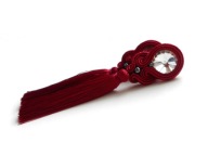 KOLCZYKI SUTASZ bordowe z chwostem 100% hand made