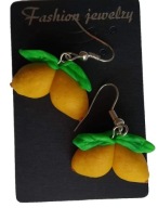 KOLCZYKI Z MODELINY CYTRYNY CYTRYNKA OWOCE LIMON