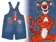 D.I.S.N.E.Y markowe JEANSY ogrodniczki TYGRYSEK * 9-12 * 80
