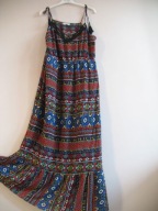 papaya SUKIENKA DŁUGA boho pomponiki falbana 44/46