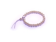 MALA buddyjska bransoleta guma akryl perłowa biel