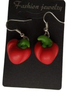 KOLCZYKI Z MODELINY PAPRYKA SŁODKA CZERWONA WARZYW