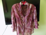 BLUZKA KOLOROWA ELEGANCKA W ODCIENIACH BRĄZU I BEŻU R. XXL