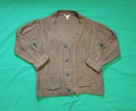 Ciepły, gruby, rozpinany brązowy sweter New Look