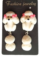 KOLCZYKI Z MODELINY SZTYFTY PUDELKI PIES PUDLE