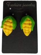 KOLCZYKI Z MODELINY SZTYFTY KUKURYDZA WARZYWA CORN