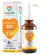 MyVita D3 witamina dla dzieci i dorosłych 400 IU FAMILY krople 30 ml