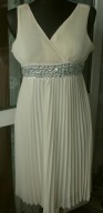 <<|KREMOWA sukienka plisowanka r 40