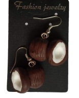 KOLCZYKI Z MODELINY KOKOS COCONUT KOKOSY KOKOSOWE