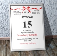Metryczka kartka z kalendarza Do druku