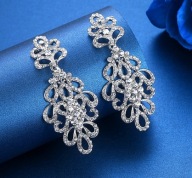 KOLCZYKI ślub długie cyrkonie Wesele KOMUNIA Studniówka karnawał wizytowe