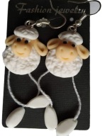 KOLCZYKI Z MODELINY BARANKI LAMB POLYMER CLAY FIMO