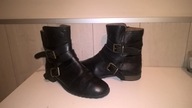 PIOLO MADE IN ITALY ANKLE BOOTS BIKER ZIP SKÓRA 40