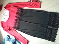 PIĘKNA SUKIENKA Z CZARNĄ KORONKĄ_38