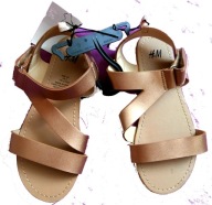 H&M BUTY SANDAŁY ZŁOTE PASKI NOWE 34