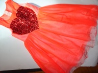 H&M 7-8 L. SUKIENKA WIZ. TIUL CEKINY SERDUSZKO SUPER J.NOWA