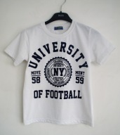 KOSZULKA BIAŁA bluzka t-shirt szkoła rozm 134 chłopiec 8 lat