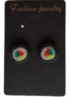 KOLCZYKI Z MODELINY FIMO SZTYFTY SUSHI MAKI ROLLO
