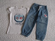 Coccodrillo bluzka rybki spodnie niebieskie roz 98