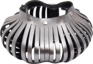 Skórzana bransoletka SIMPLE srebrna nowa